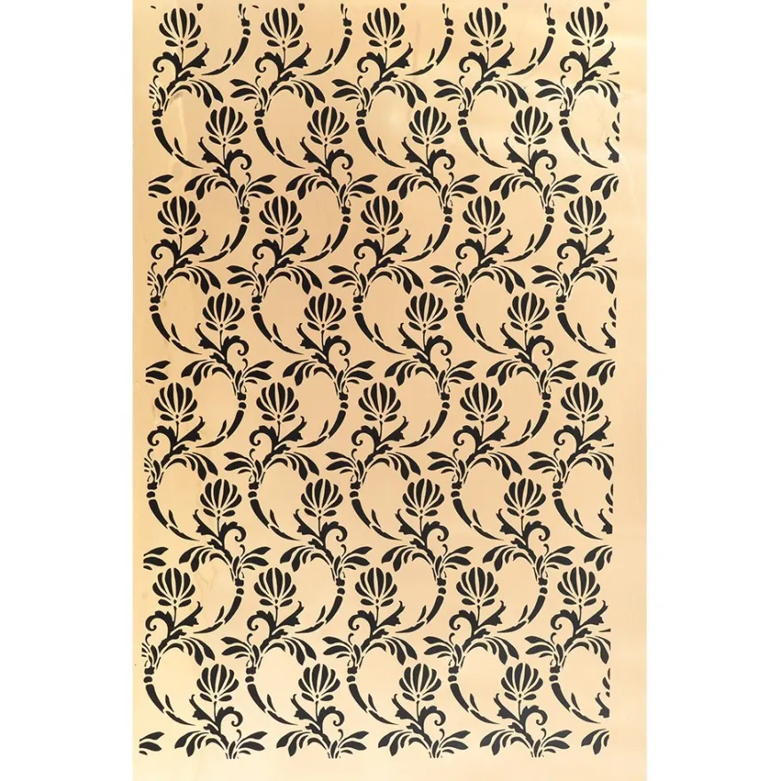 Metallic-Bügeltransfer, Hintergrund, Florale Ornamente, 25cm x 34cm, gold glänzend