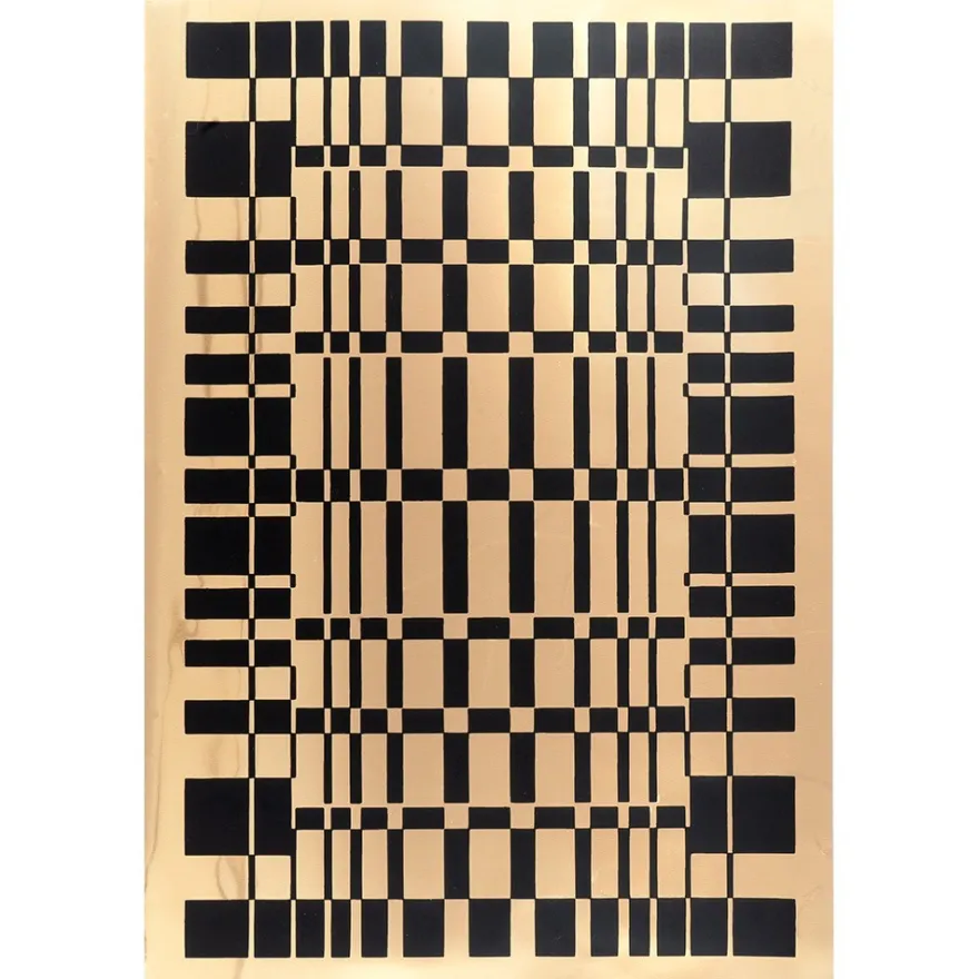 Metallic-Bügeltransfer, Hintergrund, Vierecke, 25cm x 34cm, gold glänzend
