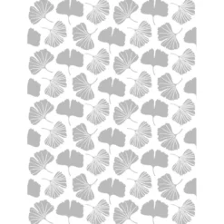 Metallic-Bügeltransfer, Hintergrund, Gingkoblätter, 25cm x 34cm, silber glänzend