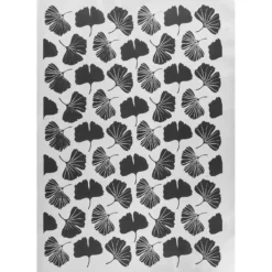 Metallic-Bügeltransfer, Hintergrund, Gingkoblätter, 25cm x 34cm, silber glänzend