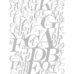 Metallic-Bügeltransfer, Hintergrund, Buchstaben, 25cm x 34cm, silber glänzend