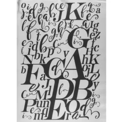 Metallic-Bügeltransfer, Hintergrund, Buchstaben, 25cm x 34cm, silber glänzend