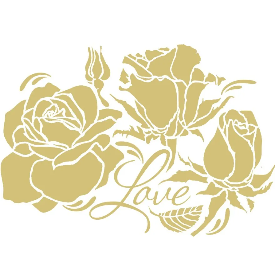 Metallic-Bügeltransfer, Rosen 5, DIN A4, gold glänzend