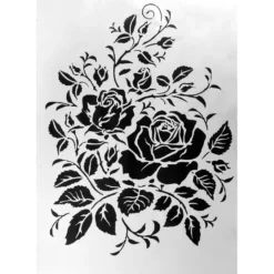 Metallic-Bügeltransfer, Rosen 2, DIN A4, silber glänzend