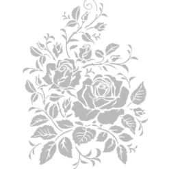 Metallic-Bügeltransfer, Rosen 2, DIN A4, silber glänzend