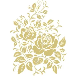 Metallic-Bügeltransfer, Rosen 2, DIN A4, gold glänzend