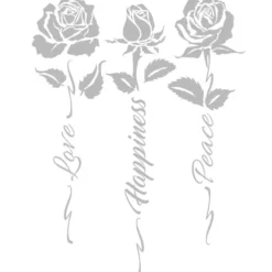 Metallic-Bügeltransfers, Rosen 4, DIN A4, silber glänzend