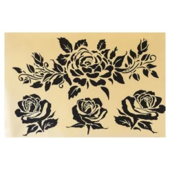 Metallic-Bügeltransfers, Rosen 6, DIN A4, gold glänzend