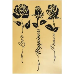 Metallic-Bügeltransfers, Rosen 4, DIN A4, gold glänzend