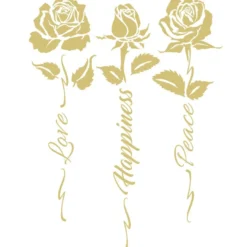 Metallic-Bügeltransfers, Rosen 4, DIN A4, gold glänzend
