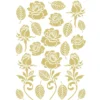 Metallic-Bügeltransfers, Rosen & Blätter, DIN A4, gold glänzend