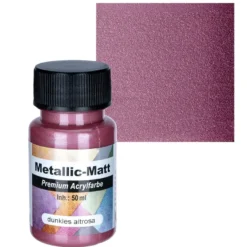 Metallic-Matt, Premium Acrylfarbe, dunkles Altrosa, 50ml