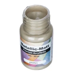 Metallic-Matt, Premium Acrylfarbe, platin, 50ml