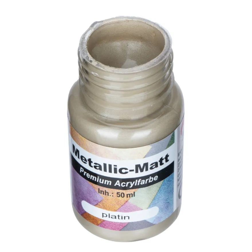 Metallic-Matt, Premium Acrylfarbe, platin, 50ml