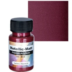 Metallic-Matt, Premium Acrylfarbe, helles Weinrot, 50ml