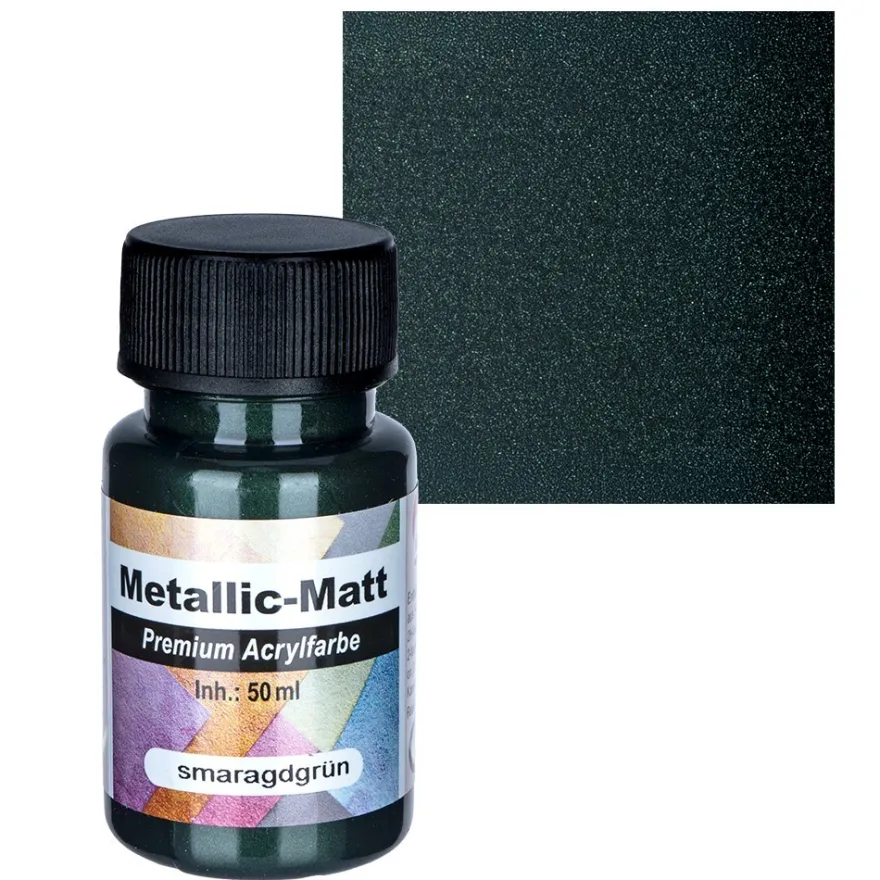 Metallic-Matt, Premium Acrylfarbe, smaragdgrün, 50ml