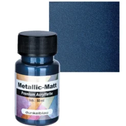 Metallic-Matt, Premium Acrylfarbe, dunkelblau, 50ml