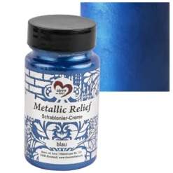 Metallic Relief, Schablonier-Creme, blau, 90ml