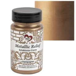 Metallic Relief, Schablonier-Creme, champagner, 90ml