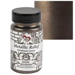 Metallic Relief, Schablonier-Creme, bronze, 90ml