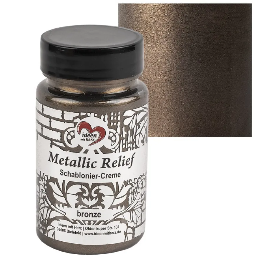 Metallic Relief, Schablonier-Creme, bronze, 90ml