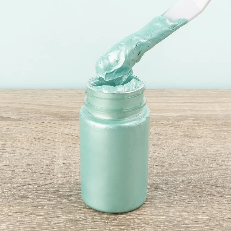 Metallic Relief, Schablonier-Creme, mint, 90ml
