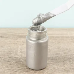 Metallic Relief, Schablonier-Creme, silber, 90ml