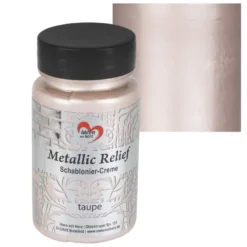 Metallic Relief, Schablonier-Creme, taupe, 90ml