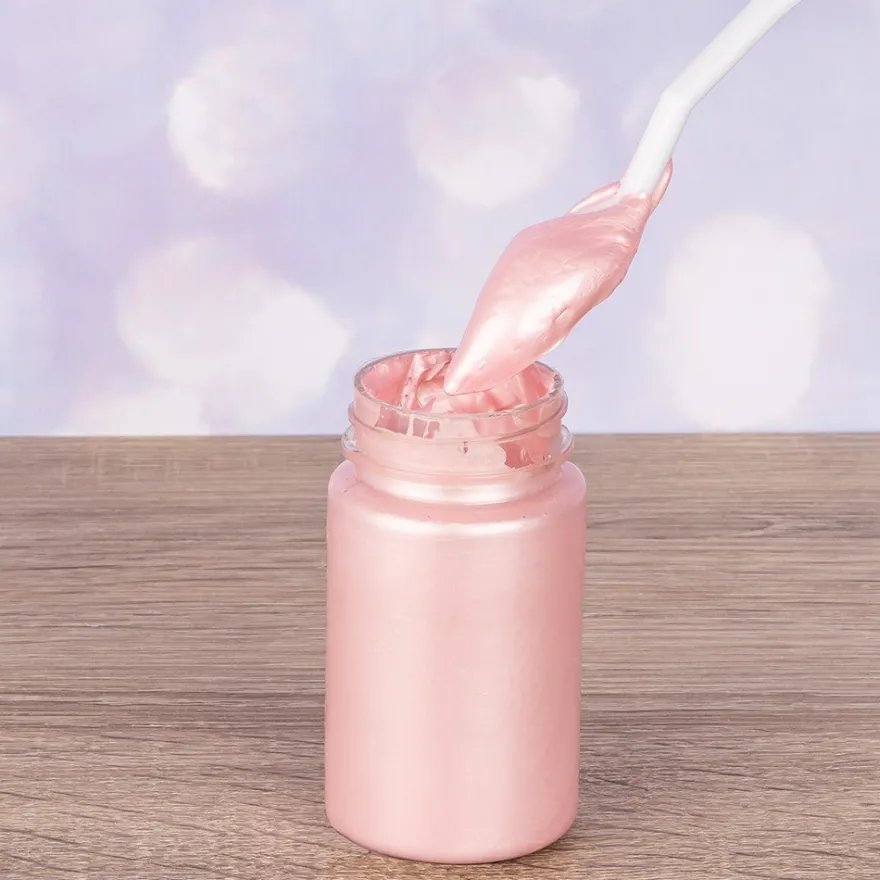 Metallic Relief, Schablonier-Creme, pastellrosa, 90ml