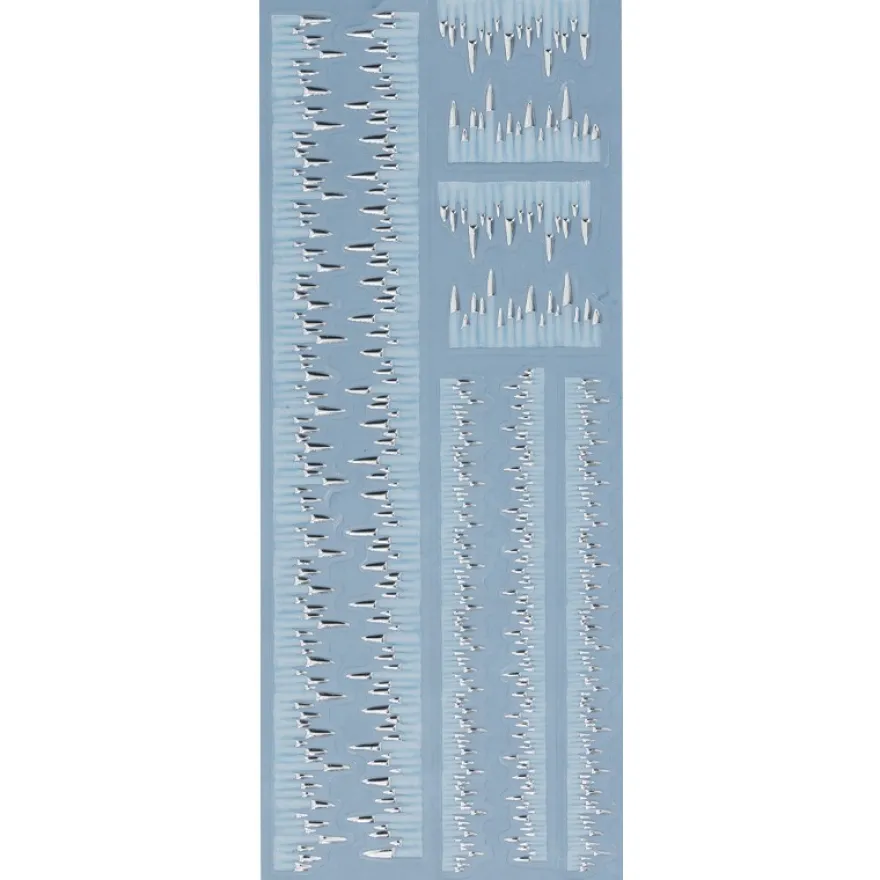 Metallic-Relief-Sticker, Eiszapfen, 12,5cm x 30,5cm