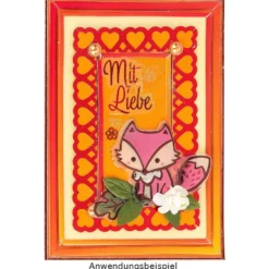 Metallic-Relief-Sticker, Füchse 2, 17,5cm x 17,5cm