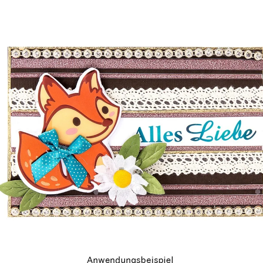 Metallic-Relief-Sticker, Füchse 1, 17,5cm x 17,5cm