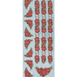 Metallic-Relief-Sticker, Weihnachtssterne 1, 12,5 x 30,5 cm