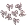 Metallic-Schmucksteine, Schleife, rosa, 4,5cm x 4,5cm, 7 Stück