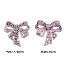Metallic-Schmucksteine, Schleife, rosa, 4,5cm x 4,5cm, 7 Stück
