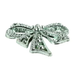 Metallic-Schmucksteine, Schleife, petrol, 4,5cm x 4,5cm, 7 Stück