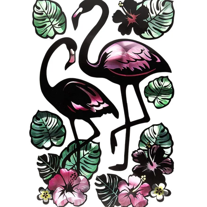 Metallic-Sticker, Flamingo, mit spiegelndem Metallic-Effekt, 30 x 21cm