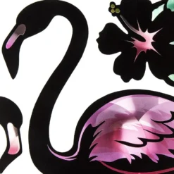 Metallic-Sticker, Flamingo, mit spiegelndem Metallic-Effekt, 30 x 21cm