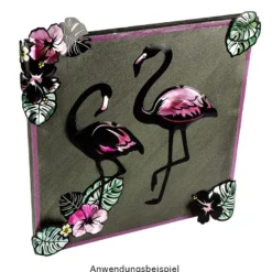 Metallic-Sticker, Flamingo, mit spiegelndem Metallic-Effekt, 30 x 21cm