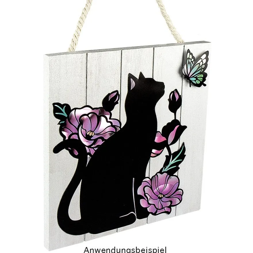 Metallic-Sticker, Katze, mit spiegelndem Metallic-Effekt, 30 x 21cm