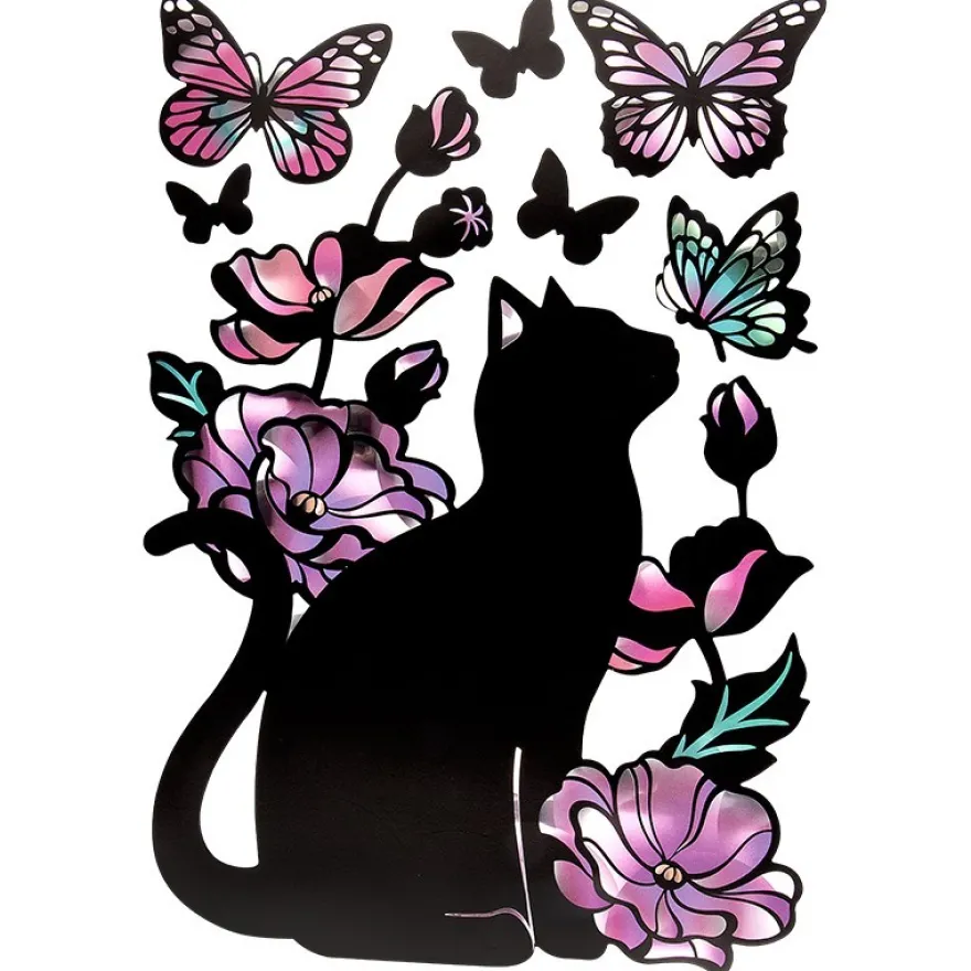 Metallic-Sticker, Katze, mit spiegelndem Metallic-Effekt, 30 x 21cm