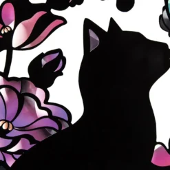 Metallic-Sticker, Katze, mit spiegelndem Metallic-Effekt, 30 x 21cm