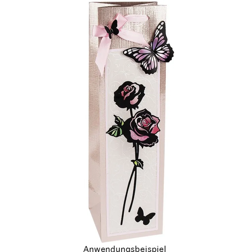 Metallic-Sticker, Rose, mit spiegelndem Metallic-Effekt, 30 x 21cm