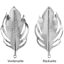 Metall-Ornamente, Blatt 1, 9,3cm x 5cm, silber, 10 Stück
