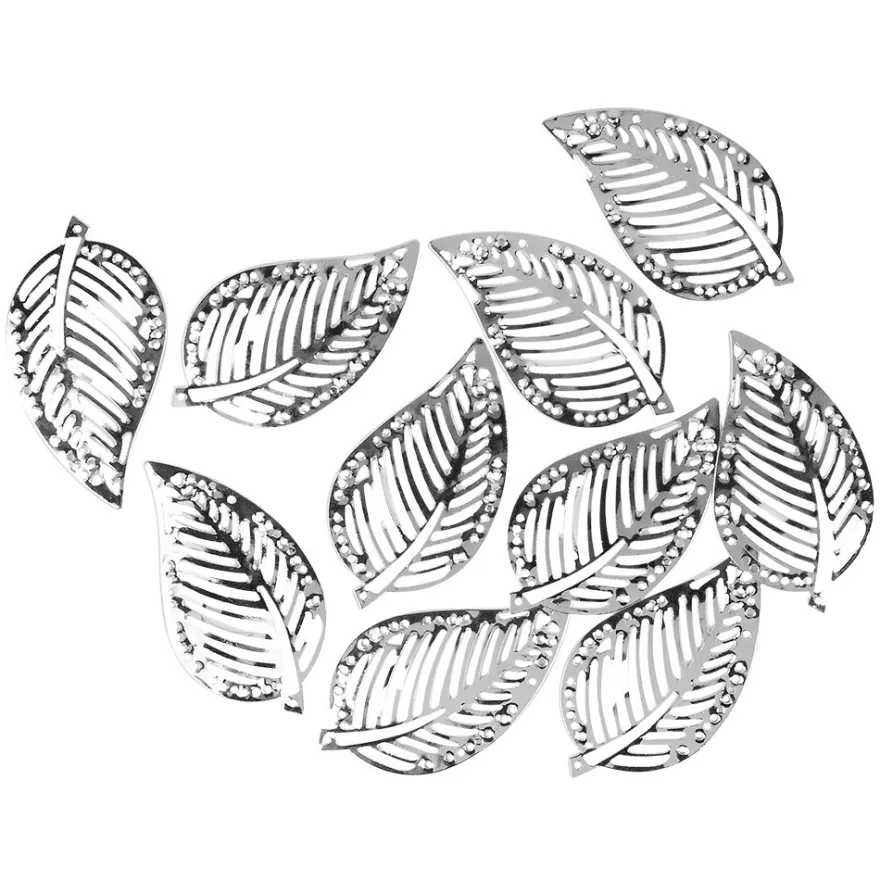 Metall-Ornamente, Blatt 9, 5cm x 2,7cm, silber, 10 Stück