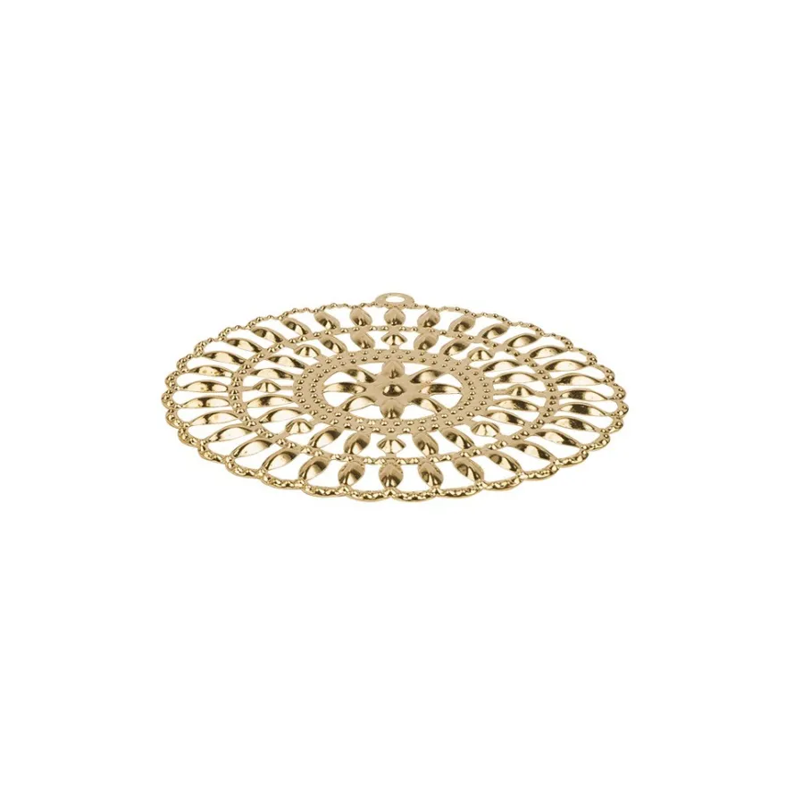 Metall-Ornamente, Design 38, Ø 5,5cm, hellgold, 3 Stück