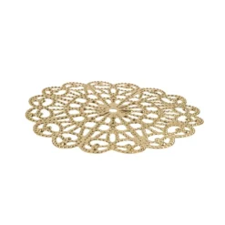 Metall-Ornamente, Design 34, Ø 8,1cm, hellgold, 3 Stück