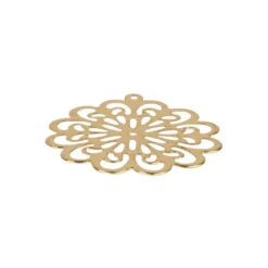 Metall-Ornamente, Design 39, Ø 6,1cm, hellgold, 4 Stück