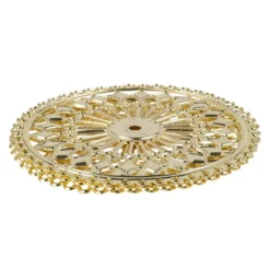 Metall-Ornamente, Design 37, Ø 8cm, hellgold, 3 Stück