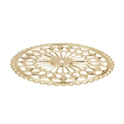 Metall-Ornamente, Design 37, Ø 8cm, hellgold, 3 Stück